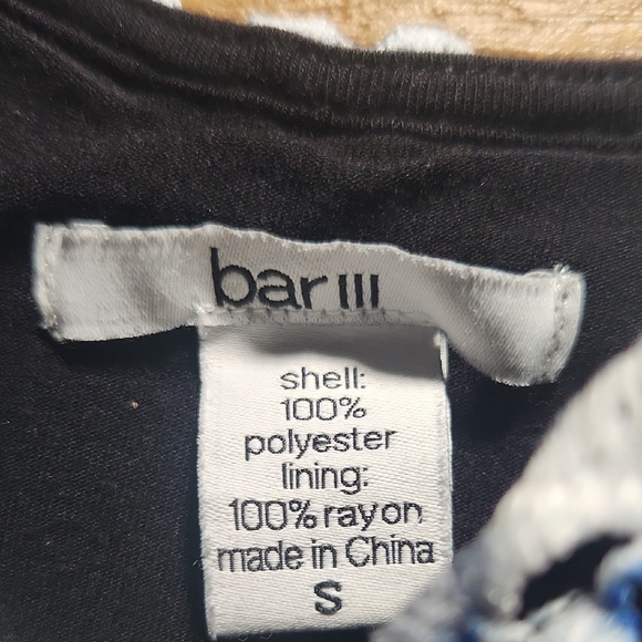 Bar III Black and White Asymmetrical Cropped Tank Top - Picture 2 of 3